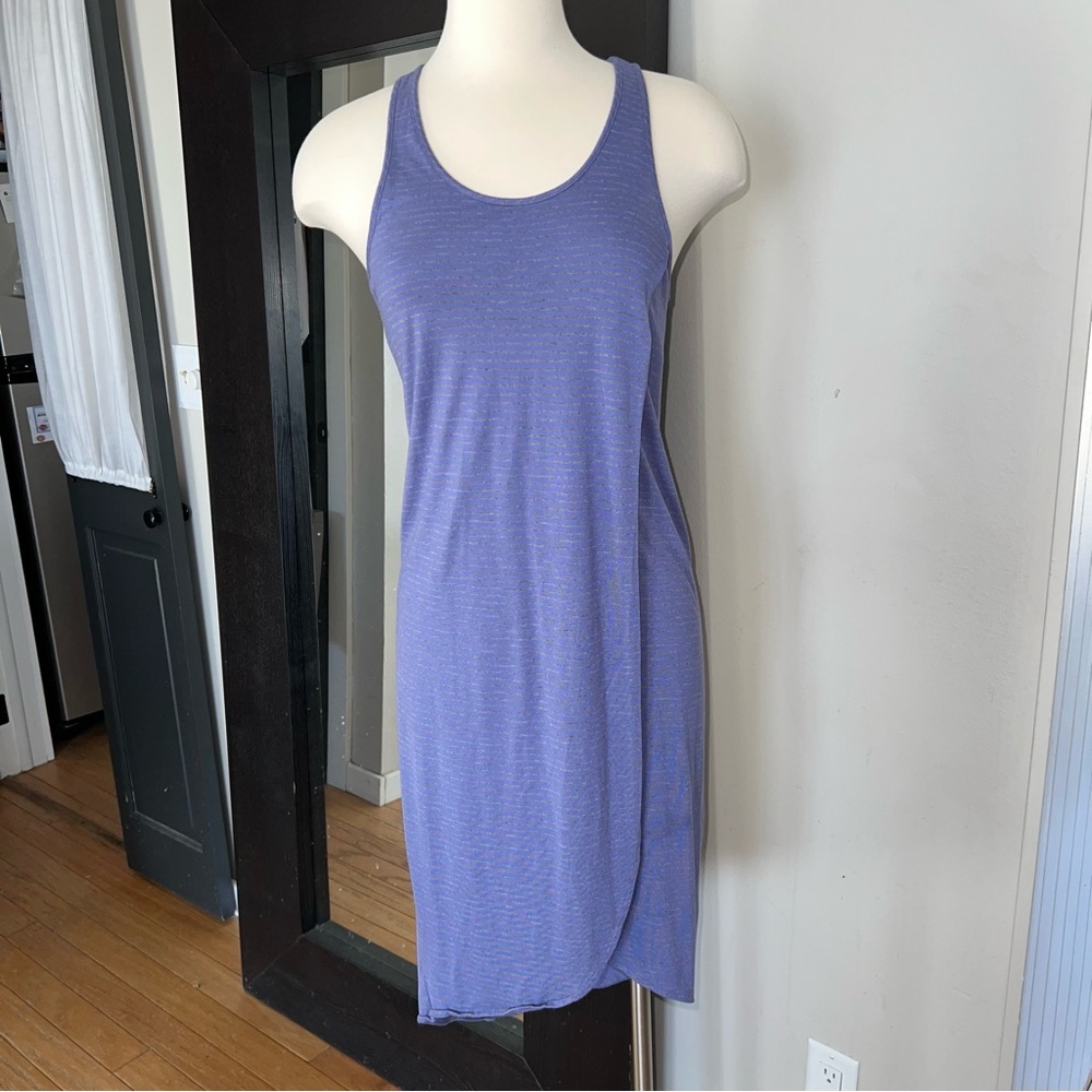 GAP Women's Purple with Gray Stripes Racerback Midi Tank Dress XS